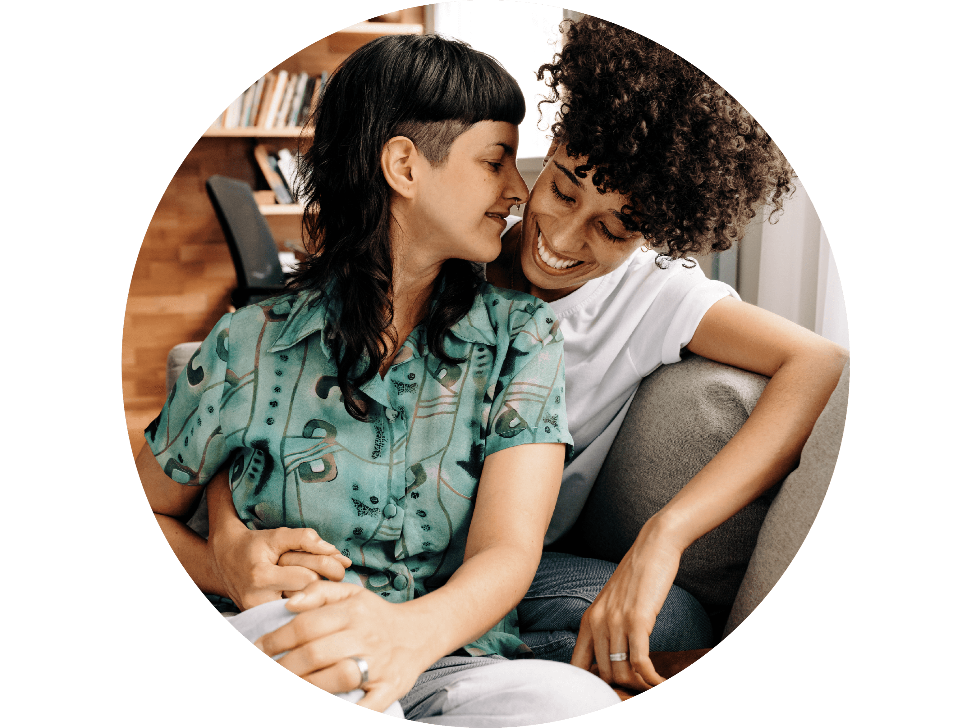 Hero_TwoWomenHuggingOnCouch_MS Hero_TwoWomenHuggingOnCouch_MS